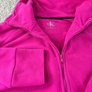 Calvin Klein CK XXL Full Zip Fleece Jacket Pink Mock Neck‎ Pullover Plus Size